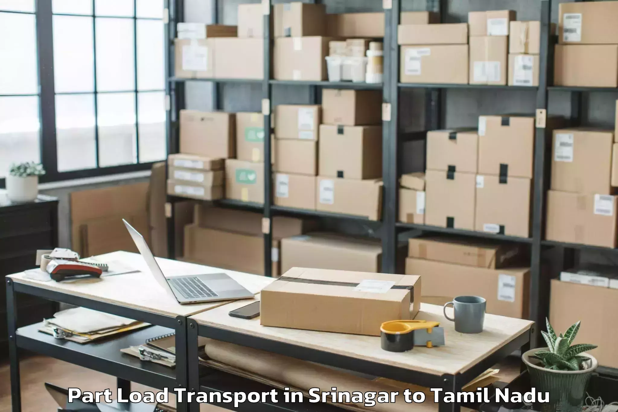 Book Srinagar to Vadamadurai Part Load Transport Online